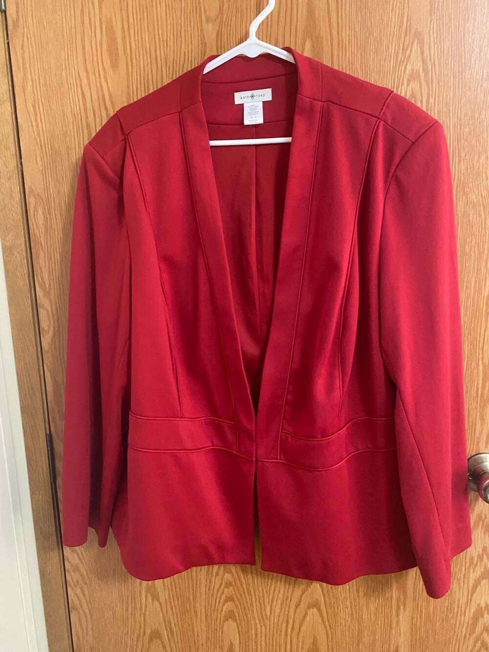 Kate & Rosy Red Blazer Size 2X Open Front Suit Jacket